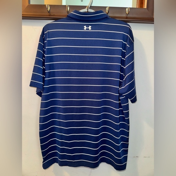 Under Armour Men's Navy Striped Golf Polo Shirt Size XL - Picture 4 of 6